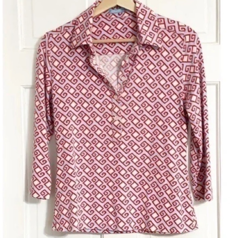 J Mclaughlin Geo Print Collared Button Shirt - image 3